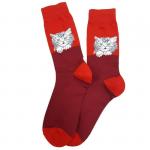 В мире животных | Носки "Пушистый и зеленоглазый!", р-р 40-44 (красный)