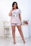 Пижама с шортами, принт "Зайчики" (00881, розовый)