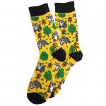 В мире животных | Носки "Енот в лесу", р-р 40-44 (желтый/черный)