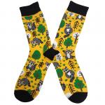 В мире животных | Носки "Енот в лесу", р-р 40-44 (желтый/черный)