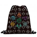 61941 Genshin Impact | Рюкзак текстильный "Элементы", р-р 39х32 (черный)