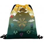 61965 Genshin Impact | Рюкзак текстильный "Город Мондштадт", р-р 39х32 (черно-зеленый-желтый)