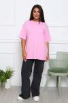Футболка женская оверсайз (01004, розовый)