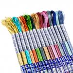 Нитки для вышивания "Gamma" мулине JT металлик 100% полиэстер 12 x 11 м