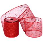 *Лента для декорирования "Мерцание" 10 см, 2,7 м, Красный