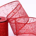 *Лента для декорирования "Мерцание" 10 см, 2,7 м, Красный