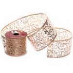 Лента для декорирования "Волшебные искры" 6,3 см, 2,7 м, Розовое золото