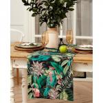 Дорожка на стол Этель Tropical parrots 40?146 см, 100% хлопок, саржа 190 г/м?, зелёная/чёрная