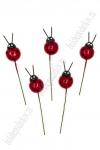 Божьи коровки на веточке 3*1,8 см (20 шт) SF-2329, красный