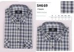 *SH669 Сорочка муж. длин. рукав, хлопок, светло-серый, BROSTEM