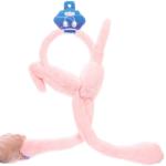 Наушники меховые с двигающимися ушками Salon Teplo , зайка, цвет розовый раф, ( подвес Ultramarine)