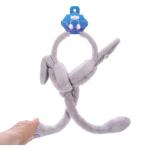 Наушники меховые с двигающимися ушками Salon Teplo , зайка, цвет серый топаз, ( подвес Ultramarine)