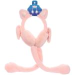 Наушники меховые с двигающимися ушками Salon Teplo, кошечка, цвет розовый персик, ( подвес Ultramarine)