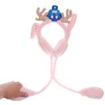 Наушники меховые с двигающимися ушками Santa's Friend, цвет розовый  ( подвес Ultramarine)