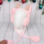 Наушники меховые с двигающимися ушками Santa's Friend, цвет розовый  ( подвес Ultramarine)
