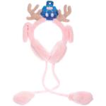 Наушники меховые с двигающимися ушками Santa's Friend, цвет розовый  ( подвес Ultramarine)