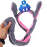 Наушники меховые светящиеся с двигающимися ушками Salon Teplo , зайка, цвет серый, ( подвес Ultramarine)