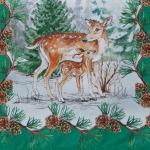 Дорожка на стол Этель «Новогодний лес» 40?147 +/-3 см, 100% хлопок, саржа 190 г/м?, белая/зелёная