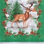 Дорожка на стол Этель «Новогодний лес» 40?147 +/-3 см, 100% хлопок, саржа 190 г/м?, белая/зелёная