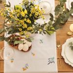 Дорожка на стол Этель «Полевые цветочки» 40?146см, рогожка 176 г/м?, 100% хлопок, белая