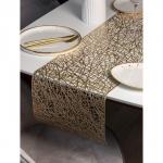 Дорожка на стол Доляна «Паутинка», 30?150 см, золотая