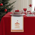 Дорожка новогодняя на стол Доляна «Парк аттракционов», сервировочная, 180?30 см, белая