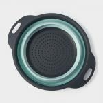 Дуршлаг складной Доляна «Компакт», 29,5?23,8?9 см, бирюзовый