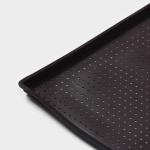 Коврик перфорированный прямоугольный Доляна, силикон, 40?31?1 см, тёмно-коричневый