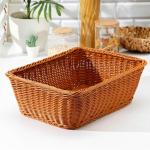 Корзина для продуктов Доляна, 40?30?15 см, пластик, плетёная, коричневая