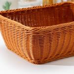 Корзина для продуктов Доляна, 40?30?15 см, пластик, плетёная, коричневая
