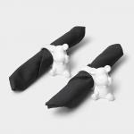 Набор колец для салфеток Доляна «Стильный мишка», 2 предмета 9,6?4,8?7,2 см, белый