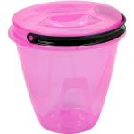 Ведро с крышкой Лайт 10л прозрачное розовое