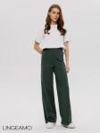 Женские брюки - палаццо из футера 2-х нитки Lingeamo хаки КБ-26 (53)
