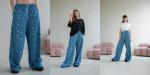 Брюки джинс  DENIM048/02/Голубой, белый
