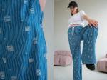 Брюки джинс  DENIM048/02/Голубой, белый