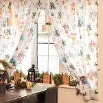 Комплект штор для кухни с подхватами Christmas wreaths 145?180 см - 2 штуки, габардин