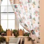 Комплект штор для кухни с подхватами Christmas wreaths 145?180 см - 2 штуки, габардин