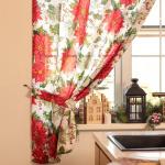 Комплект штор Доляна «Рождественские цветы» 145?180 см-2штуки. с подхватами, 100% п/э, 140 г/м?