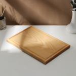 Доска разделочная деревянная с кровостоком Adelica, 30?20?2 см, покрыта маслом, цельная берёза