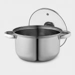 Кастрюля Доляна «Классика», 3 л, d=20 см, капсульное дно, нержавеющая сталь
