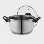 Кастрюля Доляна «Чёрная ночь», 2.2 л, с крышкой, капсульное дно, нержавеющая сталь