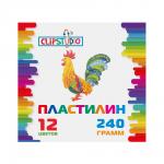 ClipStudio Пластилин 12 цветов 240 грамм в картонном выдвижном пенале