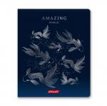 "Светоч"   96ТЕТк-007   Тетрадь ученическая общая, матовая ламинация + тиснение серебряной фольгой,   A5+   96 л.  на скобе   60 г/кв.м , белизна 100 \%  5 шт.  клетка