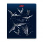 "Светоч"   96ТЕТк-007   Тетрадь ученическая общая, матовая ламинация + тиснение серебряной фольгой,   A5+   96 л.  на скобе   60 г/кв.м , белизна 100 \%  5 шт.  клетка