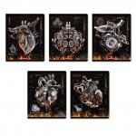 "Светоч"   96ТЕТк-007   Тетрадь ученическая общая, матовая ламинация + тиснение серебряной фольгой,   A5+   96 л.  на скобе   60 г/кв.м , белизна 100 \%  5 шт.  клетка