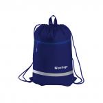 Мешок для обуви 1 отделение Berlingo Basic blue, 360*460мм, светоотражающая лента, карман на молнии, MS230103