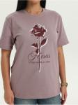 Футболка "Роза" пудра женская