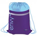 Мешок для обуви 1 отделение Berlingo Envy, 360*470мм, светоотражающая лента, карман на молнии, голубой, MS1110