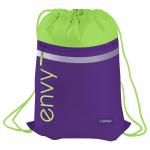 Мешок для обуви 1 отделение Berlingo Envy, 360*470мм, светоотражающая лента, карман на молнии, зеленый, MS1112