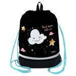 Мешок для обуви 1 отделение Berlingo Little cloud, 400*480мм, расширяющееся дно, светоотражающая лента, карман на молнии, MS1092